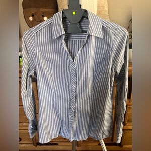 Blue Striped Business Casual Shirt